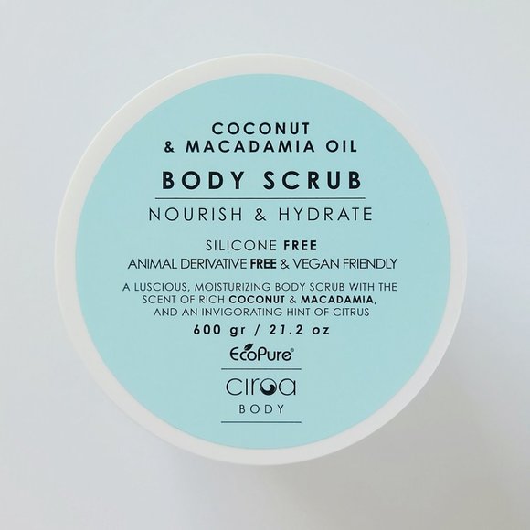 Ciroa Body Scrub Coconut & Macadamia Oil Sugar Nourish Hydrate 21.2oz Exfoliate - Picture 4 of 4